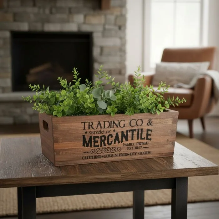 Farmhouse Wooden Crate which can be made from reclaimed wood, pine, or maple.